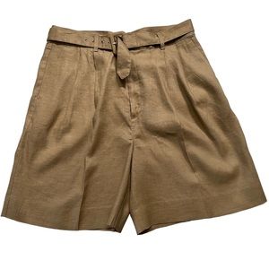 Banana Republic Linen Bermuda shorts Sz 16. Tan